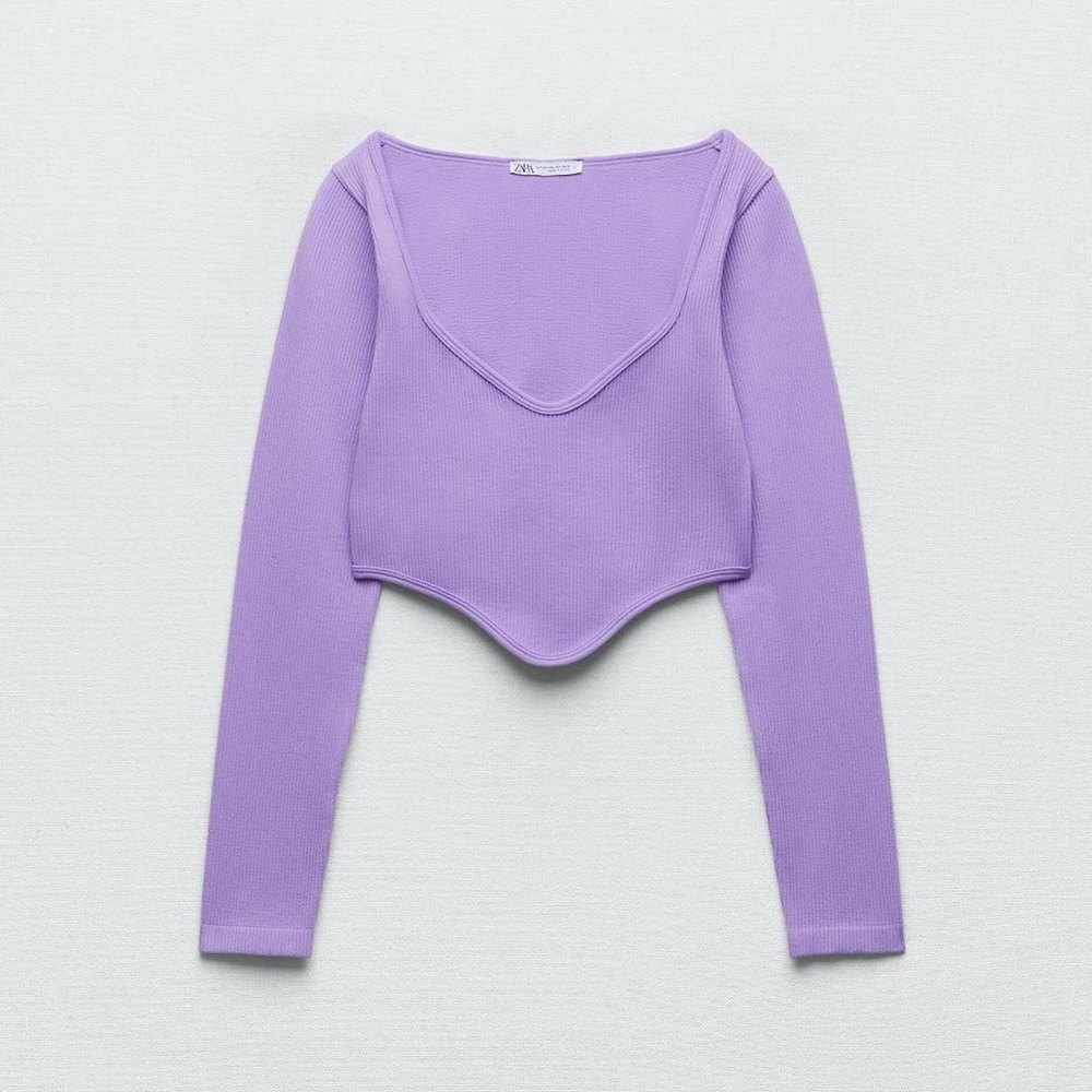 Zara lilac seamless corset top